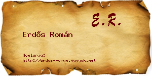 Erdős Román névjegykártya